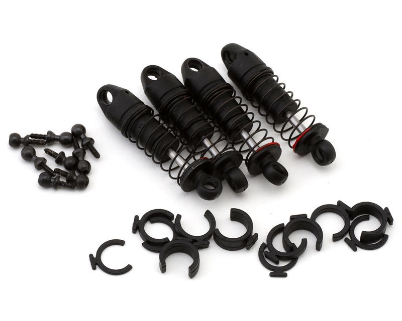 Oil Shock Set 6mm, (.213 LBS/IN Red): SCX24 (4) — AXI203002
