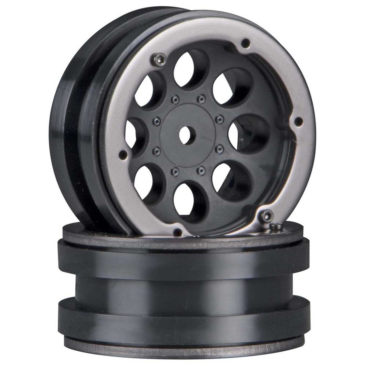 AX8087 8-Hole 1.9 Beadlock Wheel Black (2) — AXIC8087