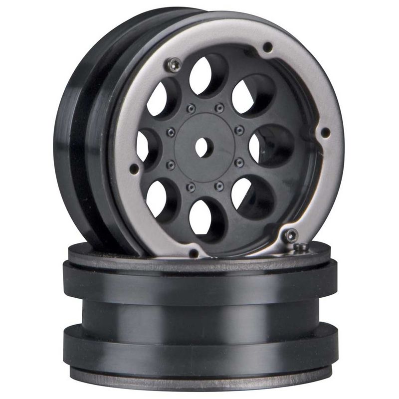 AX8087 8-Hole 1.9 Beadlock Wheel Black (2) — AXIC8087
