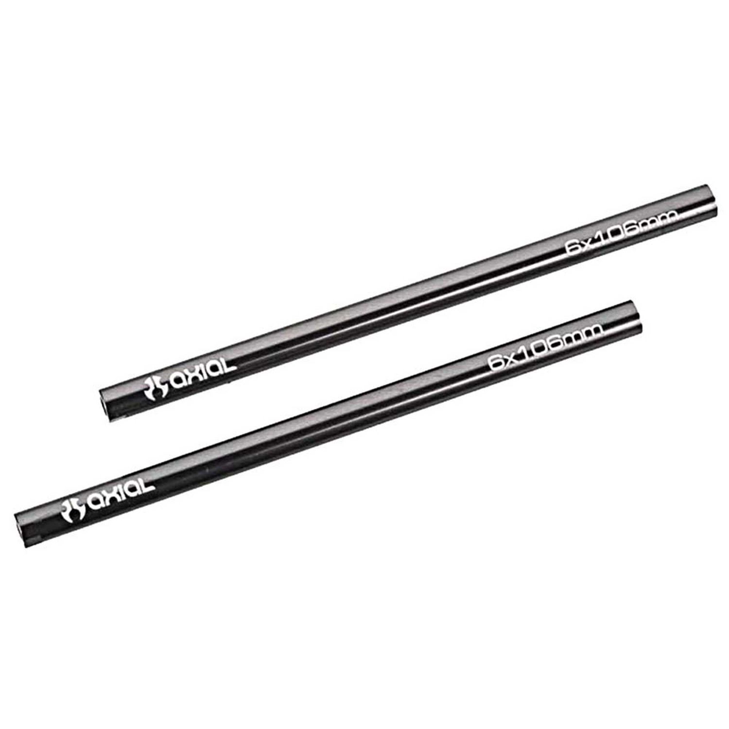 AX30516 Threaded Alum Pipe 6x106mm Grey (2) — AXIC3516