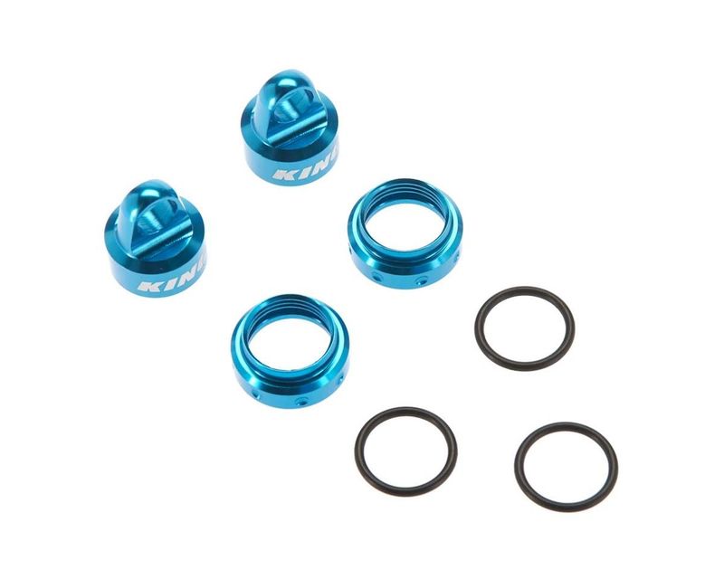 AX31430 King Shocks Alum Caps/Collar Set 12mm Blue — AXIC3430
