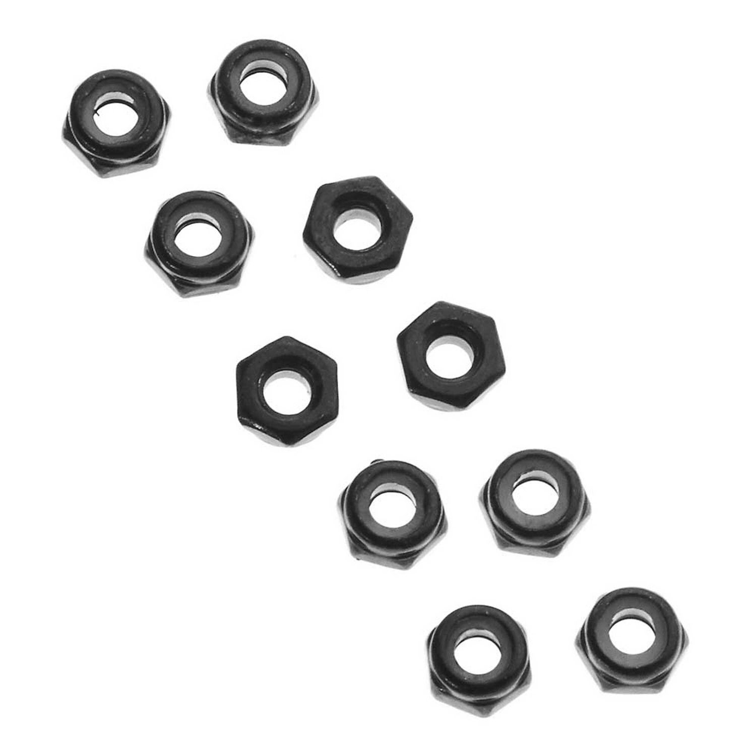AXA1052 Thin Nylon Locking Hex Nut M3 Black (10) — AXIC1052