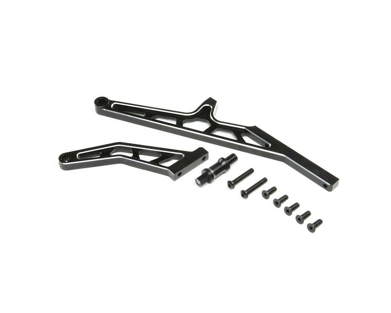 Chassis Brace Set,Rear,Aluminum, Black: DBXL-E 2.0 — LOS351015