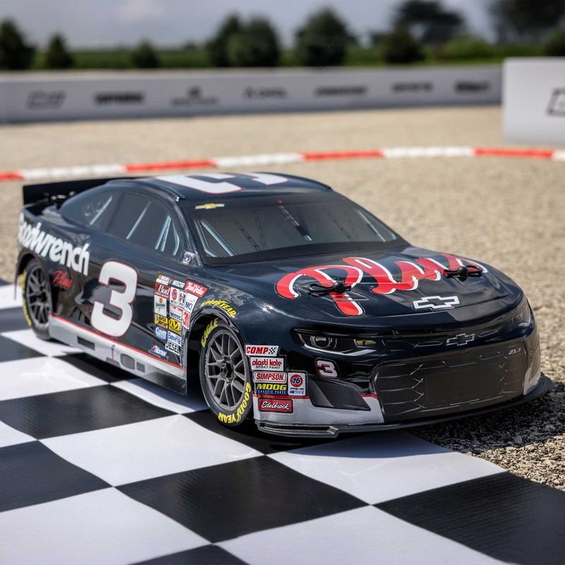 Losi 1/12 Nascar RC Race Car Rcr No. 3 Gm Goodwrench Chevrolet Zl1 2S AWD RTR Brushed On Road Black — LOSF1122503