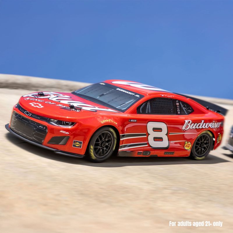 Losi 1/12 Nascar RC Race Car Dale Earnhardt Jr. No. 8 Budweiser Chevrolet Zl1 2S AWD RTR Brushed On Road Red — LOSF1122508