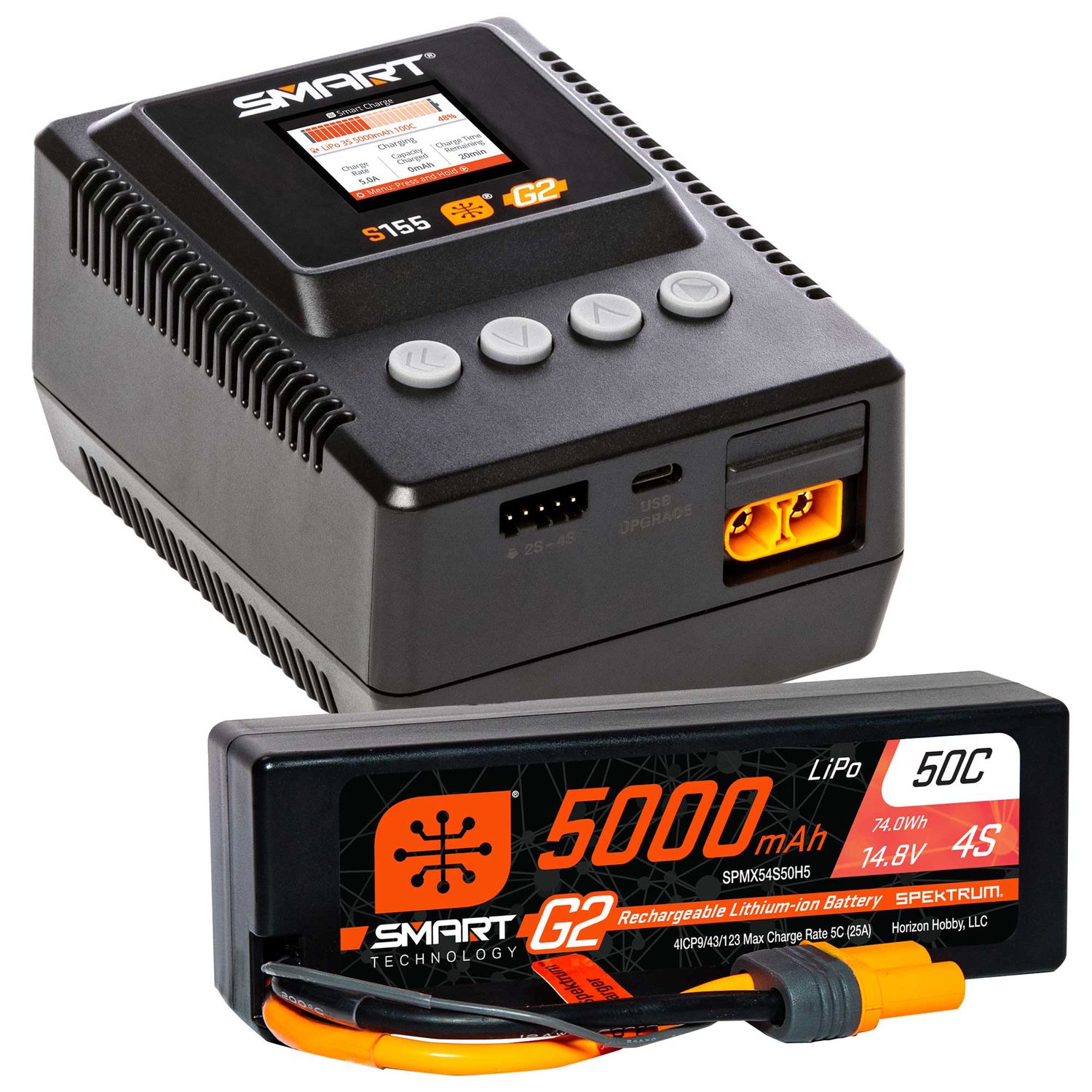 Smart Powerstage: 5000mAh 4S G2 LiPo &amp; S155 Charger — SPMXPSS400