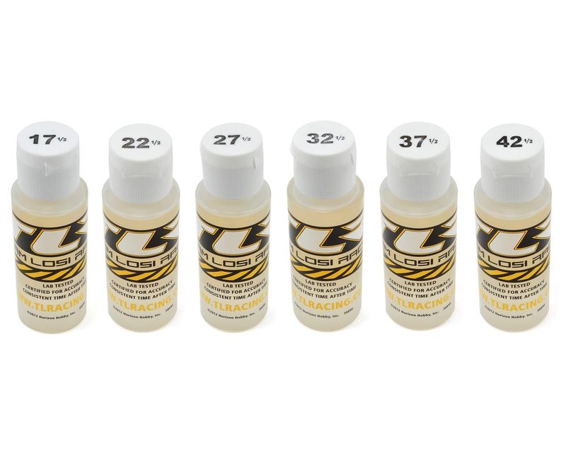 SIL SHOCK OIL 6 PACK, 17.5-42.5WT, 150-563CST, 2OZ — TLR74019