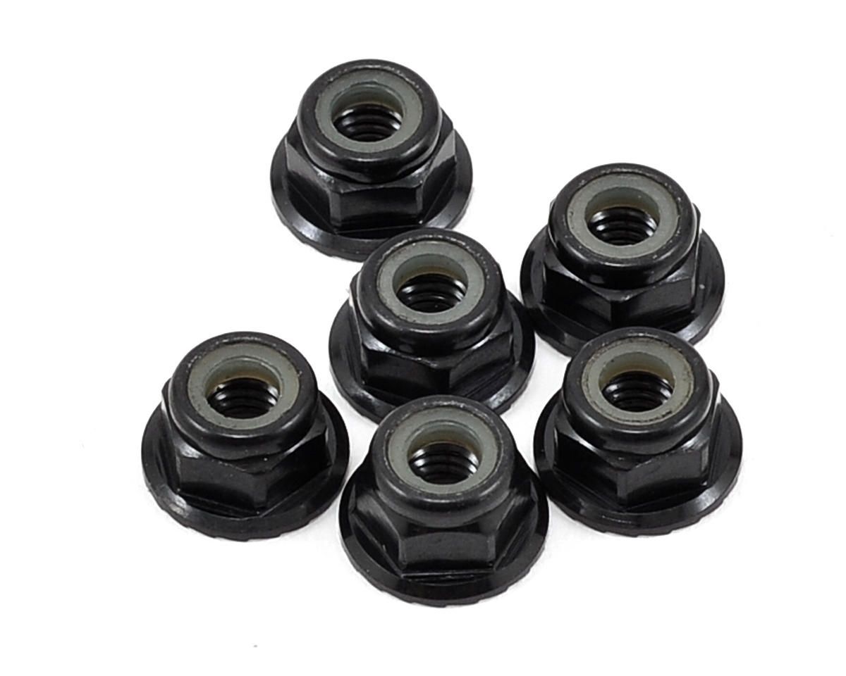 4mm Aluminum Serrated Lock Nuts, Black (6) — TLR336000