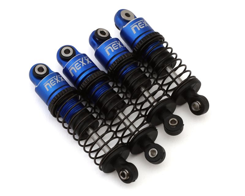 NEXX Racing Losi™ Micro-B Pre-Assembled Aluminum Oil-Filled Shocks (Blue) (4) — NX-456-BL