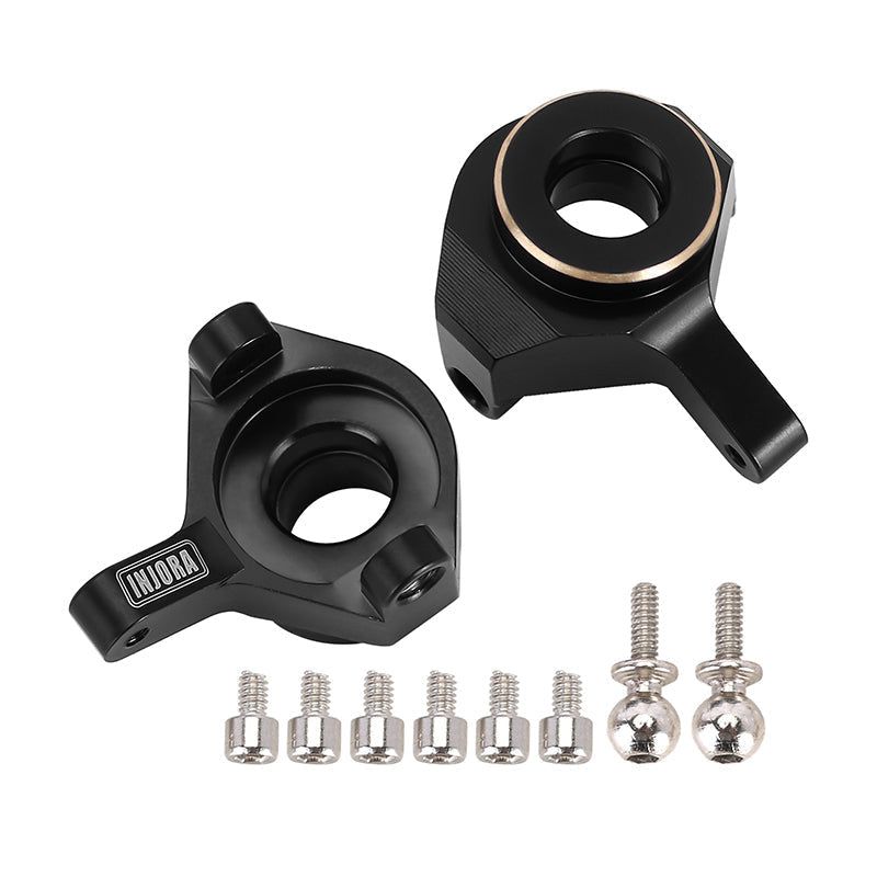 INJORA 2pcs Black Brass Front Steering Knuckles Counter Weights for SCX24 AX24 - SCX24-35BK