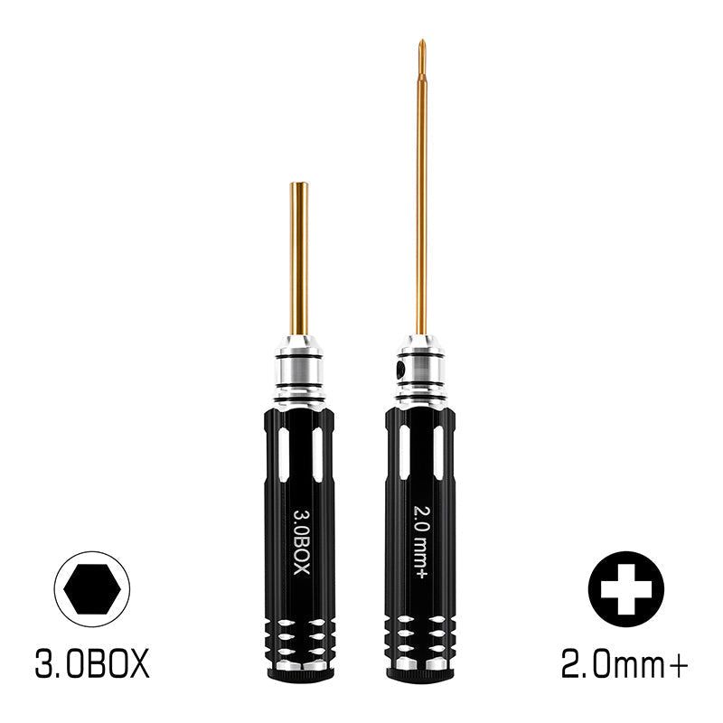 INJORA Drivers for 1/30 Axial SCX30, 3.0mm Nut, 2.0mm Phillips, T3 Torx, 0.05" Hex - 3.0mm Nut Driver &amp; 2.0mm Phillips Driver - TOOL-LSD63-64