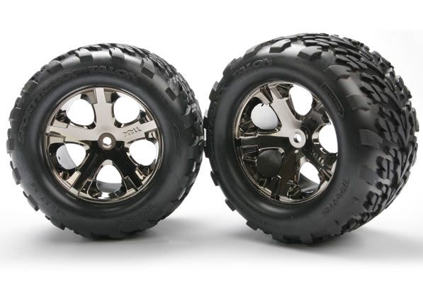 All-Star 2.8" Black Chrome Wheels &amp;amp; Talon Tires (2) — 3668A