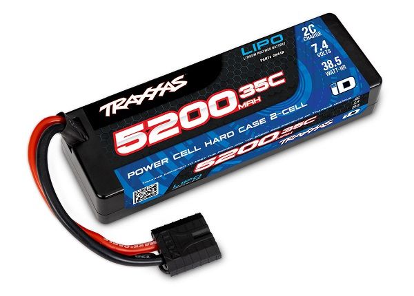 5200 mAh 7.4 Volt 2-Cell Hard Case LiPo Battery — 2844R