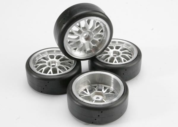 Multi-Spoke Chrome Wheels &amp; Pro-Trax Tires (4) — 4873