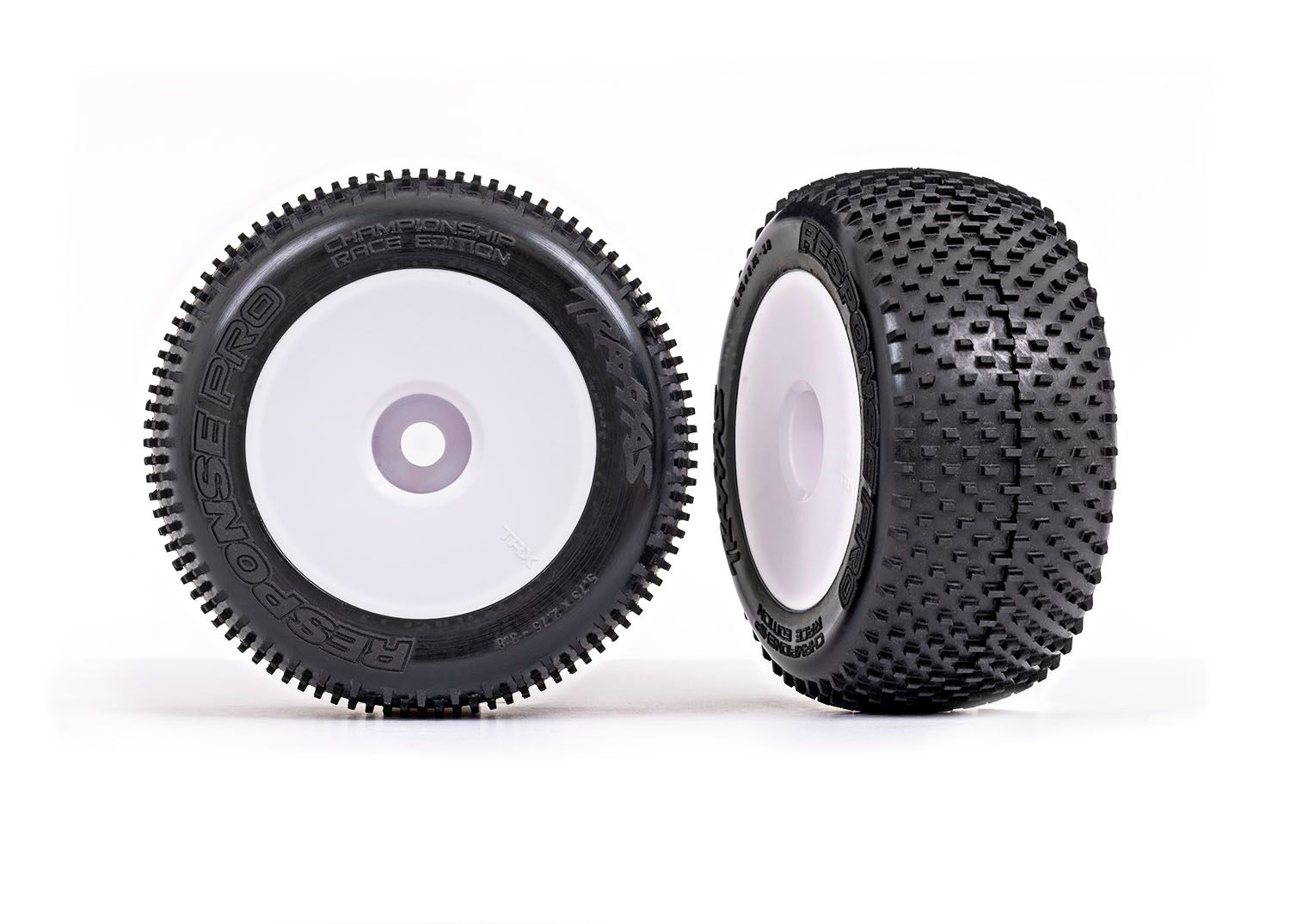 3.8" White Dished Wheels &amp; Response Pro Tires (2) — 5375R