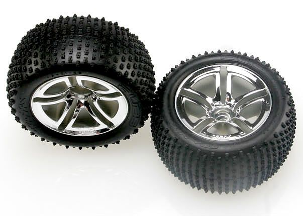 Twin-Spoke 2.8" Chrome Wheels &amp; Alias Tires (2) — 5572R