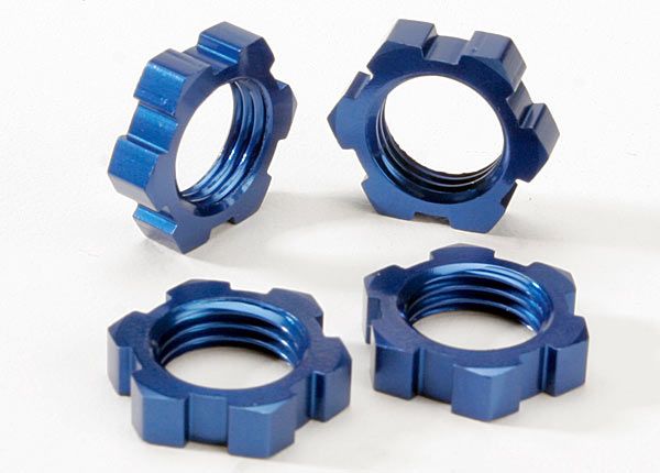 17 mm Blue Aluminum Splined Wheel Nuts (4) — 5353