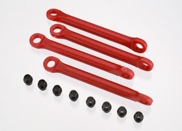 Red Composite Pushrod Set with Hollow Balls (8) — 7018