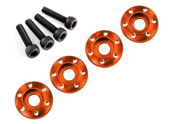LaTrax Orange Aluminum Wheel Nut Washers (4) — 7668X