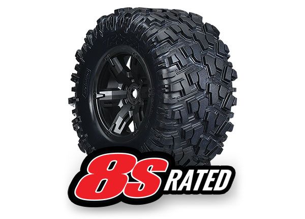 X-Maxx Black Wheels w/ Maxx AT Tires (2) — 7772X