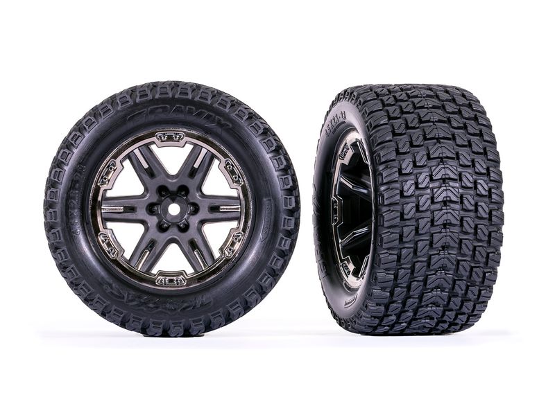 RXT 2.8" Black Chrome Wheels &amp; Gravix Tires (2) — 6764-BLKCR