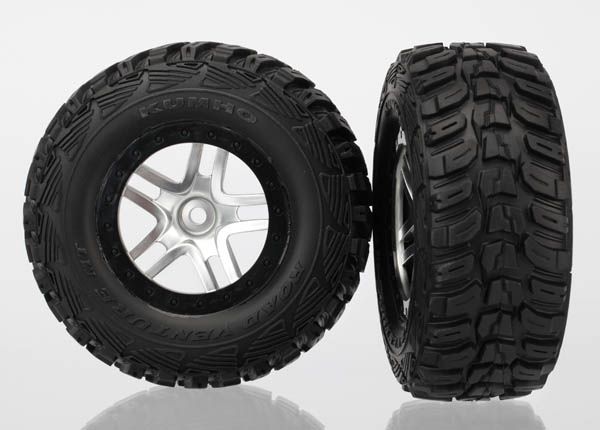 Satin Chrome &amp; Black Wheels with Kumho Tires (2) — 6874