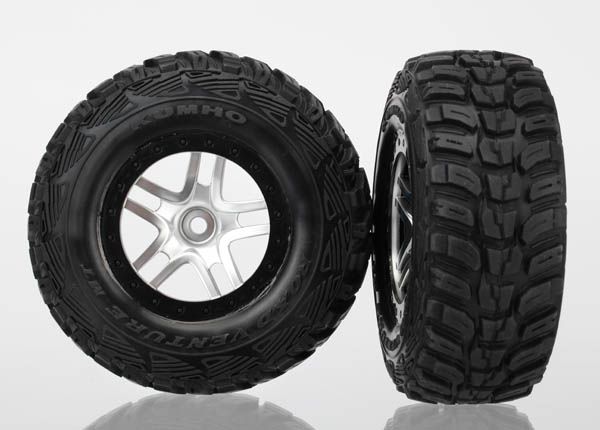 Satin Chrome &amp; Black Wheels w/ S1 Kumho Tires (2) — 6874R