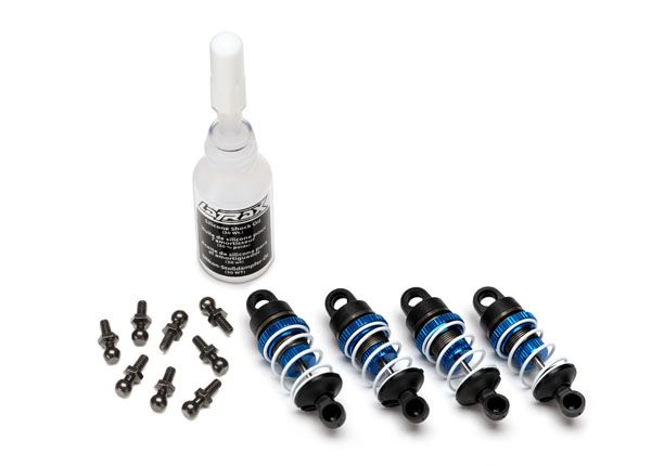 Blue Aluminum Shock Set w/ Springs &amp; Ball Mounts — 7560X