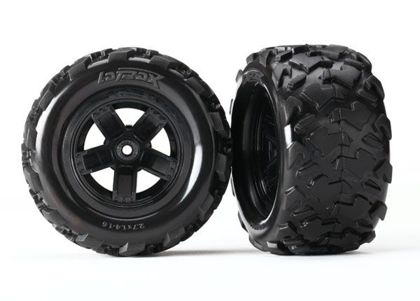 Teton Black 5-Spoke wheels and Tires (2) — 7672