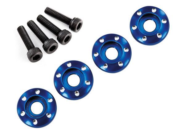 LaTrax Blue Aluminum Wheel Nut Washers (4) — 7668