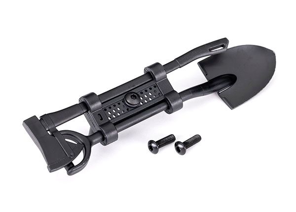 Black Shovel and Axe with Mounting Hardware — 8122-BLK