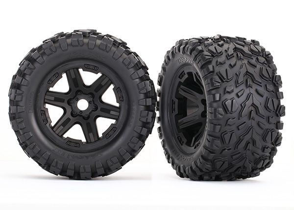 3.8" Black 6-Spoke Wheels w/ Talon EXT Tires (2) — 8672