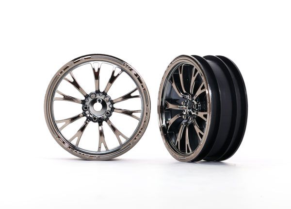 Weld Black Chrome Front Wheels (2) — 9472X