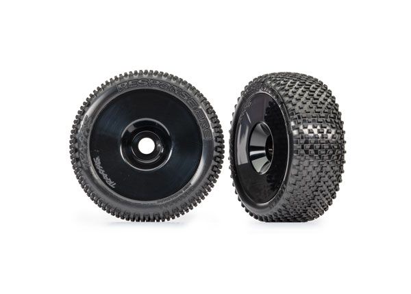 3.0" Black Dished Wheels w/ Response Pro Tires (2) — 9074-BLK