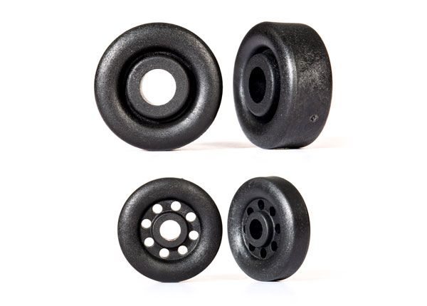 Black Wheelie Bar Wheels 26 mm (2) &amp; 18 mm (2) — 9461