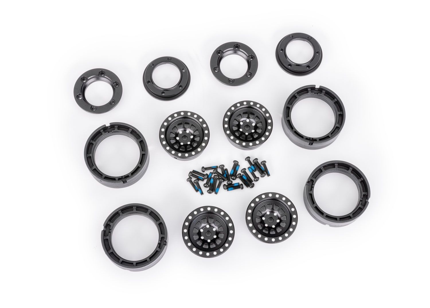 TRX-4M 1" Black Aluminum Beadlock Wheels (4) — 9881-BLK