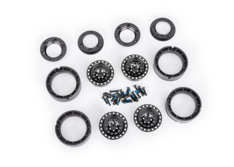 TRX-4M 1" Black Aluminum Beadlock Wheels (4) — 9881-BLK
