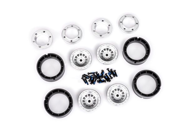 TRX-4M 1" Silver Aluminum Beadlock Wheels (4) — 9881-SLVR