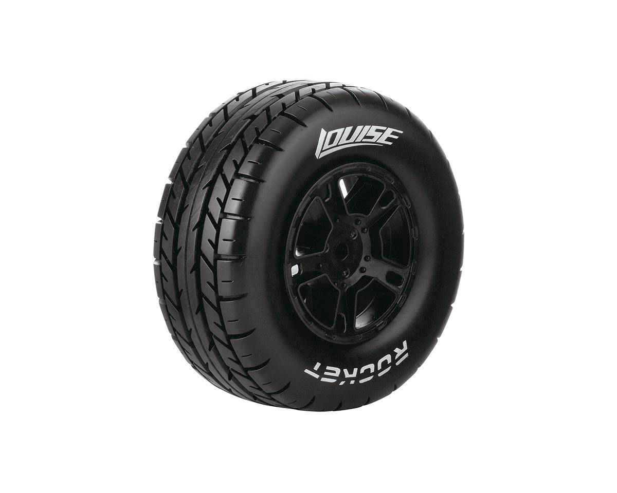 SC-Rocket 1/10 Short Course Tires, Soft, 12, 14 &amp; 17mm Removable Hex on Black Rim (2) — LOULT3154SB