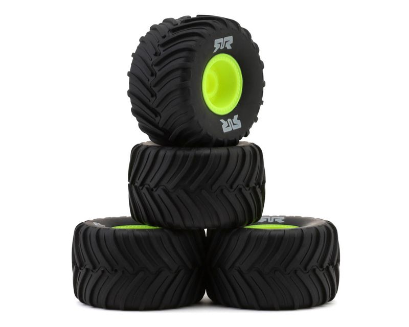 dBoots Chevron MT Tire Set Glued (Yellow) (2 Pairs) - GROM — ARA-2584