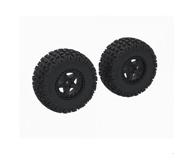 DBOOTS 'FORTRESS SC' Tire Set Glued (Black) (2pcs) — ARA-1616