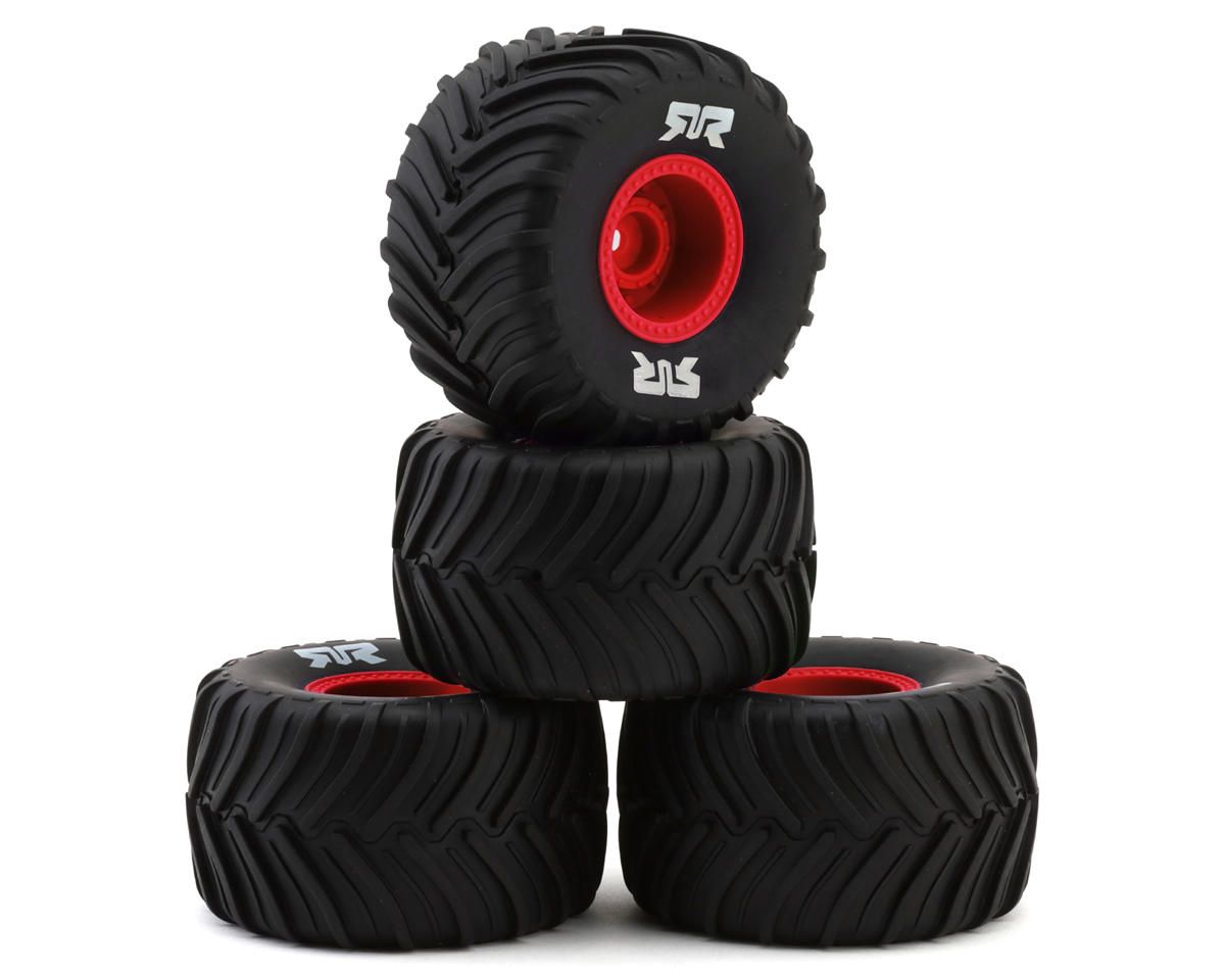 dBoots Chevron MT Tire Set Glued (Red) (2 Pairs) - GROM — ARA-2585