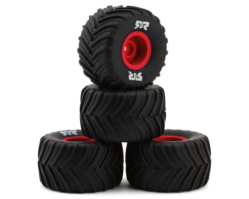 dBoots Chevron MT Tire Set Glued (Red) (2 Pairs) - GROM — ARA-2585