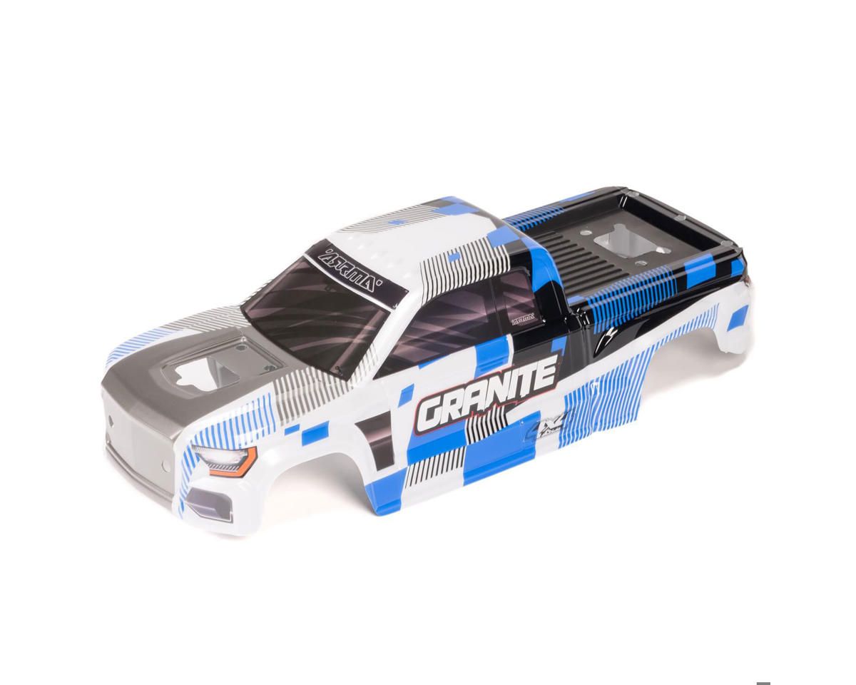GRANITE 4x4 Clipless Painted Decaled Body (Blue/White) — ARA-2246