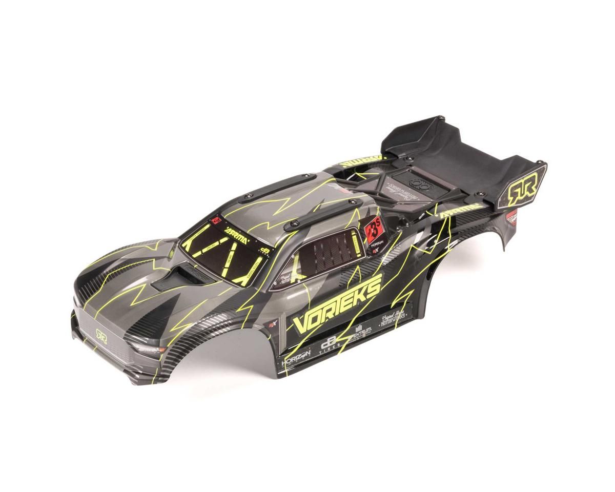 VORTEKS 2WD Painted Decaled Trimmed Body Set - Hidden Body Mount (Yellow/Black) — ARA-2578