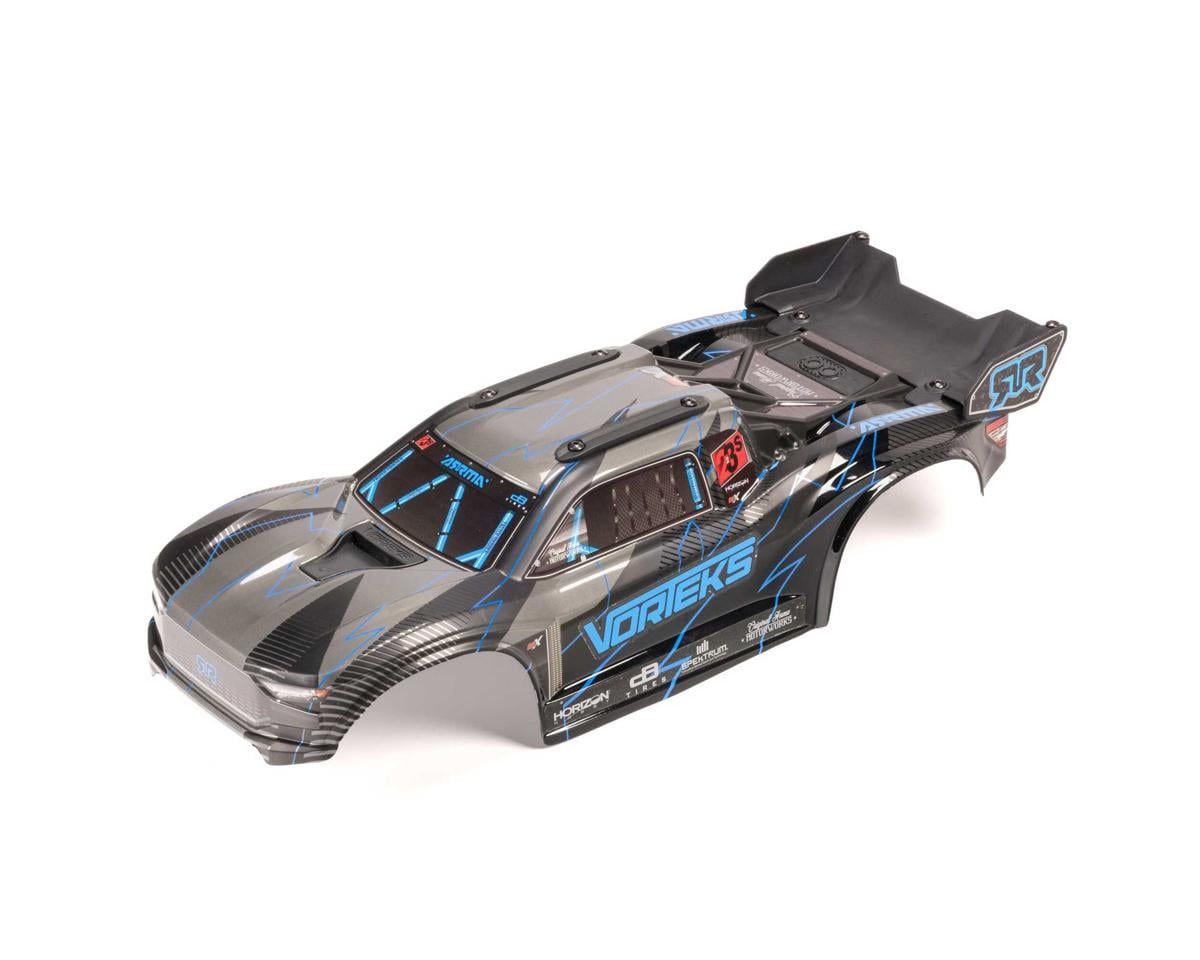 VORTEKS 2WD Painted Decaled Trimmed Body Set - Hidden Body Mount (Blue/Black) — ARA-2579
