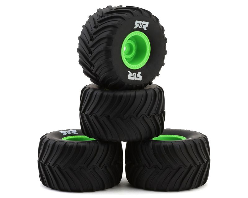 dBoots Chevron MT Tire Set Glued (Green) (2 Pairs) - GROM — ARA-2610