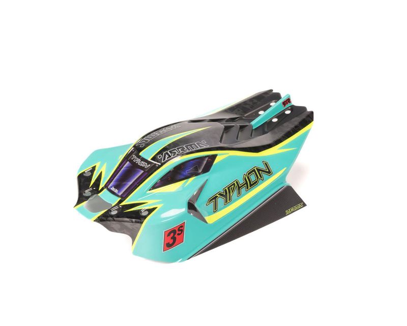 TYPHON 4x4 Clipless Painted Decaled Body (Green) — ARA406171