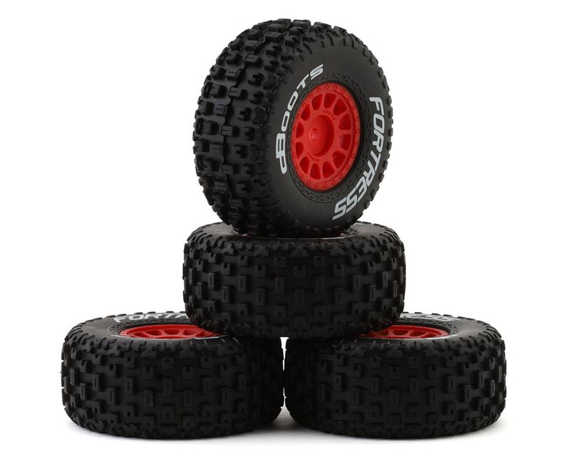 dBoots 'FORTRESS' Tire Set Glued (Red) (2 Pairs) — ARA550116