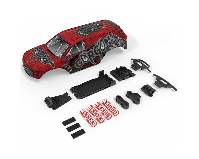 GORGON Painted Decaled Trimmed Body Set (Red/Black) — ARA-3417